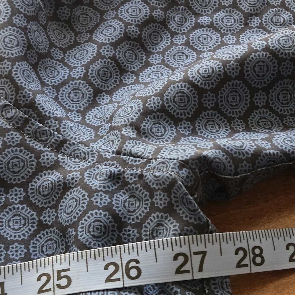 Perry Ellis Men’s 2XLT Stretch Blue Patterned Short Sleeve Button Up Shirt - Picture 14 of 15